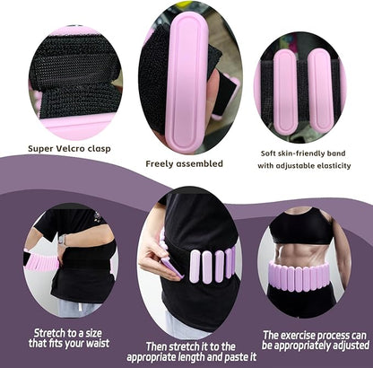 Silicone Adjustable Weighted Belt for Men & Women – DIY Weighted Walking & Exercise Belt with Removable Weights – Gym, Strength Training, Yoga, Hiking – Free Weight Adjustment for Wrist & Ankle
