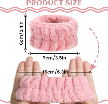 8 Pcs Wrist Bands for Washing Face, Microfiber Women's Wrist Towels for Washing Face Wristbands, Absorbent Wrist Sweatband Prevent Liquid from Spilling Down Your Arms