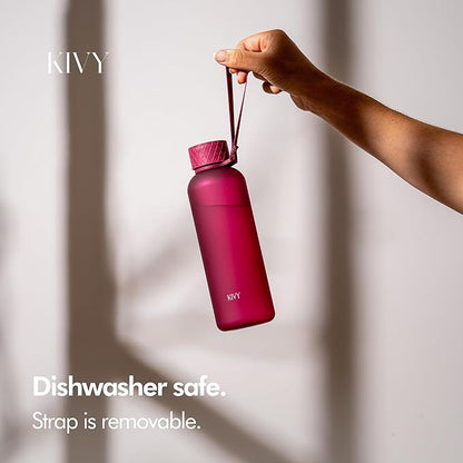 KIVY Tritan Water Bottle 2nd Generation (Dark Ruby, 22oz)