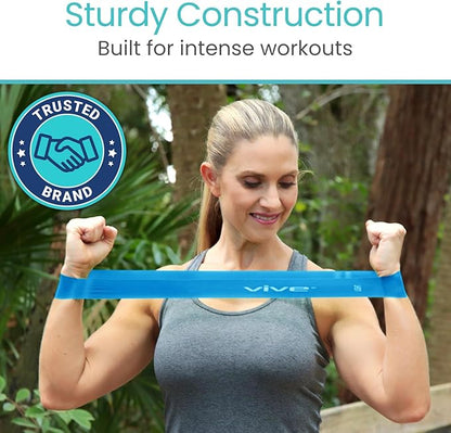 Vive Resistance Bands for Working Out (5 Pack) - Exercise & Workout Resistance Kit - Stretch, Elastic Loop Bands for Physical Therapy, Pilates, Yoga & Gym, for Men & Women - Fitness, Glute Work Out