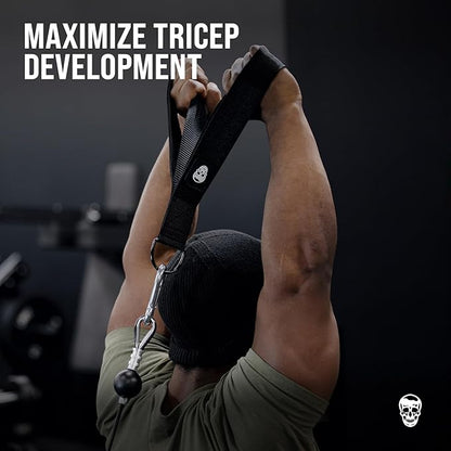 Gymreapers Tricep Rope Cable Attachment - Multi-Workout Tricep Pull Down Cable Attachment - Perfect Gym Cable attachments (3 Lengths Built in One)