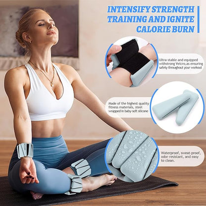 Ankle Weights Set of 2 (1 lb/2 lb/3 lb Each) Adjustable Wrist Weights for Women Men Wearable Arm Leg Weight for Pilates, Running, Walking, Workout, Yoga