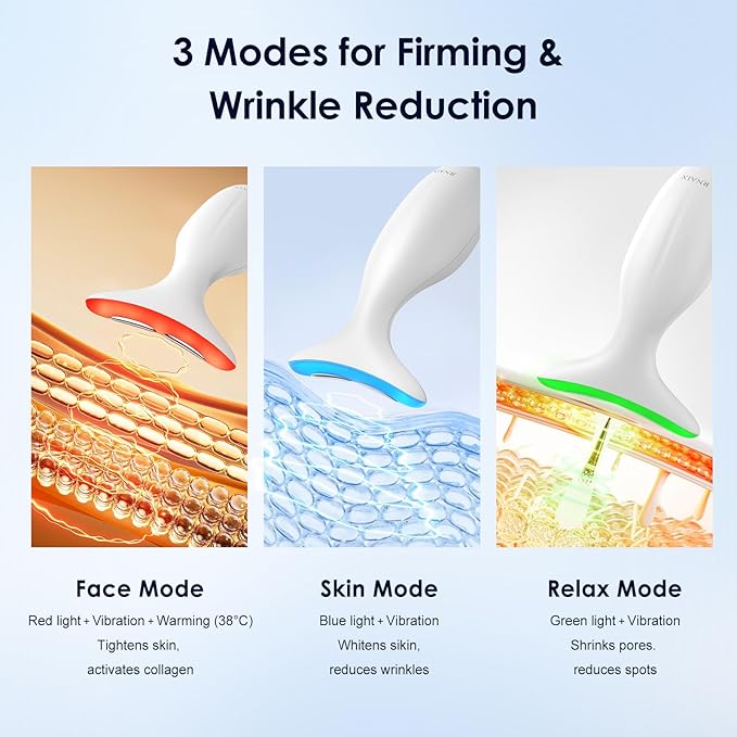 Facial & Neck Massager – Skin Firming, Wrinkle Reducer & Sculpting Tool | Portable LED Light Therapy for Face & Neck Care