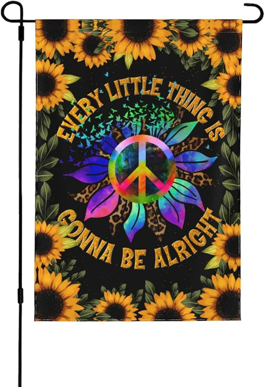 World Peace Sign Garden Flag for Outside 12"x18" Yard Flag Decoration Banner Decor Yard Flag Gifts
