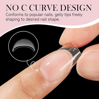 Short Square Nail Tips Matte Short Square Gel Tips 504pcs Clear Nails Full Cover Acrylic False Nails Tips for Gel Nail Extensions 12 Sizes Saving Gelly Tips, Luckyfairy