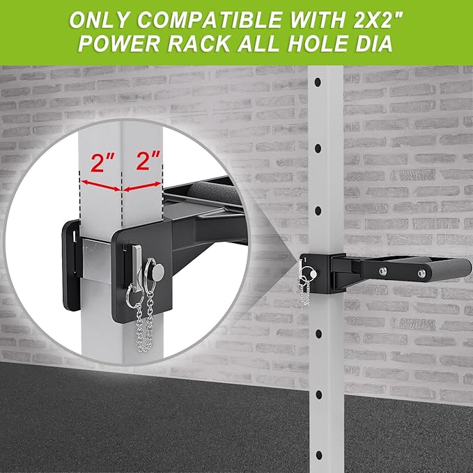 Kipika Y-Shaped Dip Bar for Power Cage with 5/8" or 1" Hole - Dip Bar Attachments for Home Gym - Heavy Duty Power Rack Attachments - Squat Rack Accessories for Strength Training