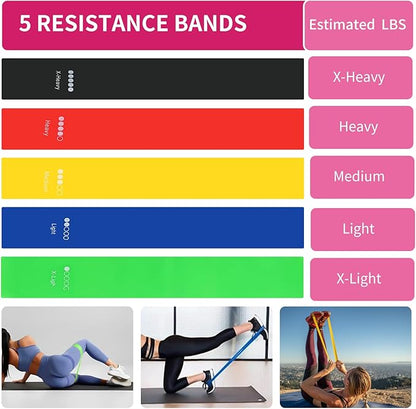 8pcs Pilates Ring Set,Pilates Exercise Equipment Set with 6-Tube Pedal Resistance Band 5Pcs Resistance Bands Open-Back Fitness Figure for Strength Flexibility Stability and Body Toning