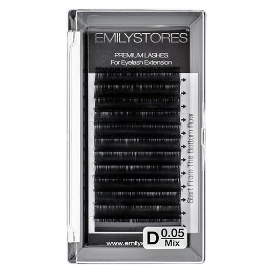 Eyelash Extension 0.05mm Thickness D Curl Length Mixed 8-14mm Individual Rapid Blooming lash For Lash Extensions, Flower Lashes, Self Fanning Eyelashes, (0.05,D,Mixed 8-14mm)