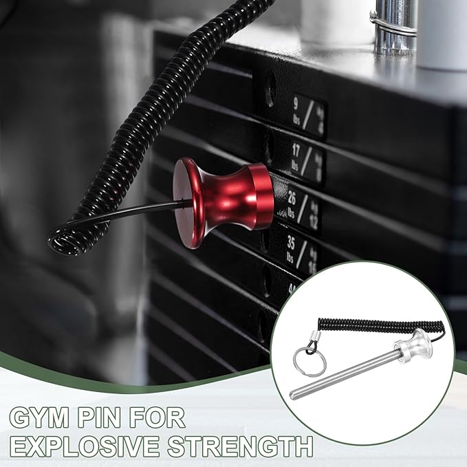 Weight Stack Pin, Weight Gym Pin Strength Training Equipment Replacement with Pull Rope for Commercial Home