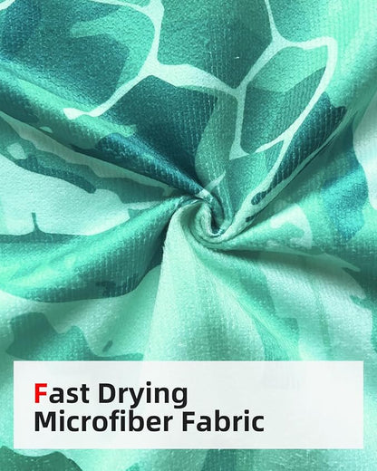 Abahub Surf Poncho Women & Men Towel Poncho Adult with Hood, Thick Quick Dry Changing Poncho Towel, Microfiber Wearable Cover Up for Surfing Beach Swim - Absorbent Changing Towel S (Green Turtle)