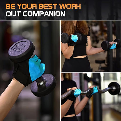 Sunnex Gym Gloves - Fingerless, Breathable Workout Gloves for Weightlifting, Cycling & More