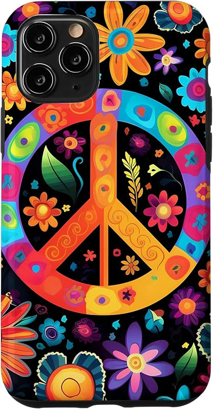 iPhone 11 Pro Peace Sign Hippie Floral Case