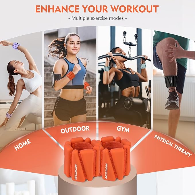 Ankle Weights Set of 2 (1 lb/2 lb/3 lb Each) Adjustable Wrist Weights for Women Men Wearable Arm Leg Weight for Pilates, Running, Walking, Workout, Yoga