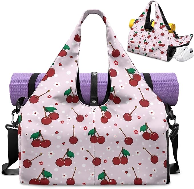 Yoga Mat Bag for Women Men Large Carryall Tote with Adjustable Shoulder Strap for Gym Yoga Travel Pilates Office