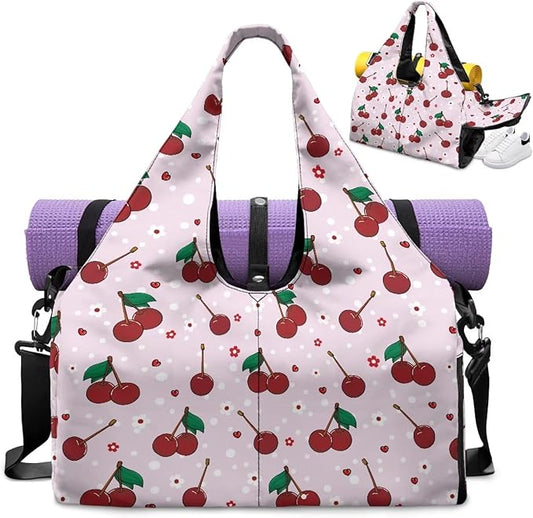 Yoga Mat Bag for Women Men Large Carryall Tote with Adjustable Shoulder Strap for Gym Yoga Travel Pilates Office