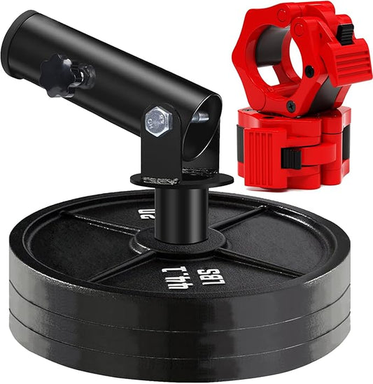 T Bar Row Landmine Attachment for 1" 2" Olympic Barbell Bars, 360° Swivel Landmine Base for Back or Full-Body Workout Home Gym Equipment