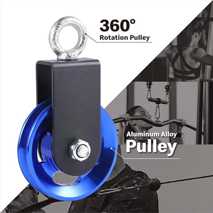 Pulley system for home gym, Aluminum GYM Pulley Wheel Universal Aluminum Alloy Bearing Pulley Wheel for Cable Machine Gym Equipment Part Garage Door