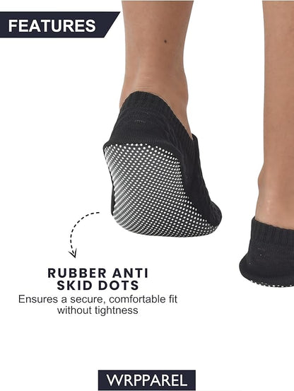 Anti Skid Non Slip Slipper Socks Men Grippy Socks Woman Yoga Pilates Barre Hospital Old Age | 2 Pairs, L/XL/XXL