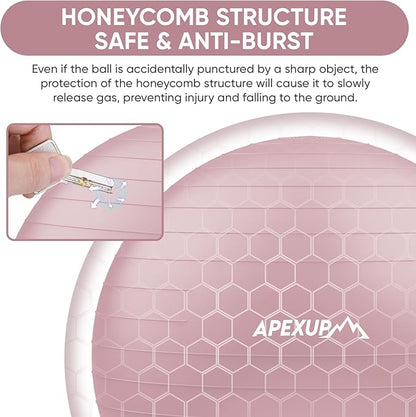 APEXUP Yoga Ball Exercise Ball Anti Slip Heavy Duty for Fitness, Balance & Core Workout