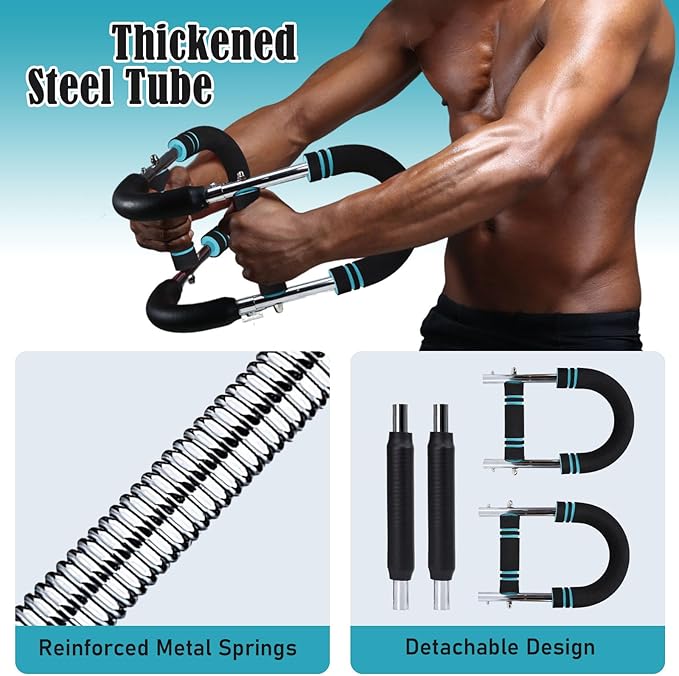 Twister Arm Trainer, BicycleStore Adjustable Forearm Strengthener Detachable Chest Workout Device, Tricep Arm Twister Exerciser for Men Portable Shoulder Muscle Fitness Equipment for Strength Training