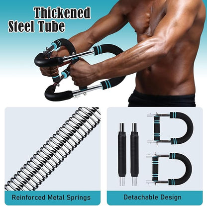 Twister Arm Trainer, BicycleStore Adjustable Forearm Strengthener Detachable Chest Workout Device, Tricep Arm Twister Exerciser for Men Portable Shoulder Muscle Fitness Equipment for Strength Training