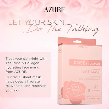 Azure Cosmetics Skin Treatment Mask - Deeply Hydrates, Tightens and Smooths Dry Skin, Softens Wrinkles and Fine Lines, Radiant and Glowing Skin