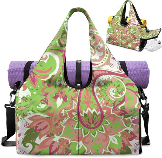 Yoga Mat Bag for Women Men Large Carryall Tote with Adjustable Shoulder Strap for Gym Yoga Travel Pilates Office