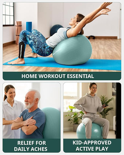 Trideer Exercise Ball Yoga Ball – Office Seating & Balance Ball Chair, Stability Ball for Pilates, Physical Therapy,Core Training & Balance Improvement & Stretching