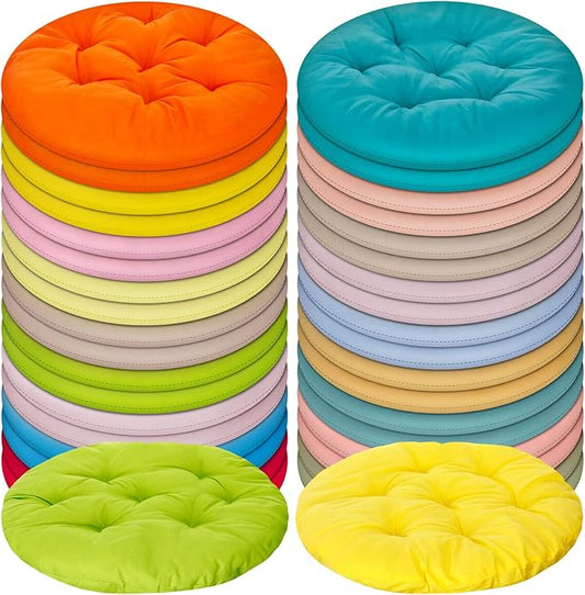 36 Pcs Round Floor Pillows 15.7 Inch Flexible Seating Pillows Chair Floor Cushions Reading Cushions for Kids Adults Classroom Home School Playing Supplies,18 Colors (Multicolor)