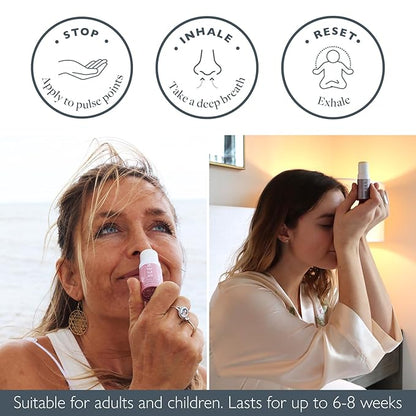 Scentered Aromatherapy Balm Stick Duo for Sleep & Emotional Balance - Roll On Essential Oil Blends of Rose, Lavender, Ylang Ylang - Aromatherapy Gifts for Women - Sleep Well & Love