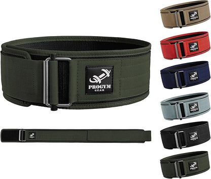 Self-Locking Weight Lifting Belt with Straps - Premium Weightlifting Belt for Serious Functional Fitness - Powerlifting - Deadlifting - Olympic Lifting Athletes - Gym Belt for Men & Women