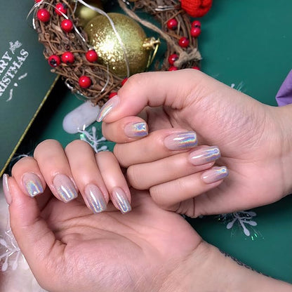 Artdone Chrome Nail Powder Magic White Pearl Kit Mirror Effect Silver Metallic Holographic Dip Nail Powder Decoration Iridescent Aurora Mermaid Pigment