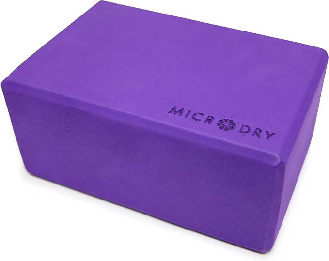 MICRODRY - Stretching & Exercise Foam Blocks, Yoga, Pilates Equipment for Home Workouts, Fitness Accessories for Home & Gym, Slip-Resistant, EVA Foam Block, 9 x 4 x 6 inches