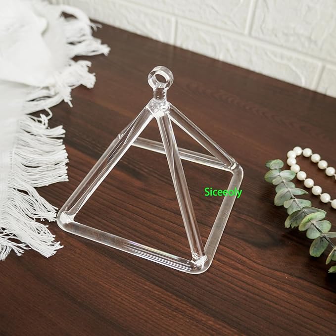 5 Inch Clear Quartz Crystal Singing Pyramid Healing Musical Instrument For Sound Healing Meditation With Crystal Singing Bowl Striker