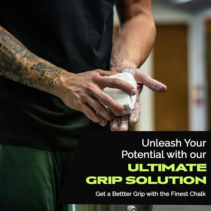 Gym Chalk Block (2oz), Magnesium Carbonate Athletic Chalk Block for Excellent Grip, Gym Workout Grip Chalk, Weightlifting, Gymnastics, Rock Climbing White