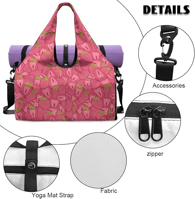 Yoga Mat Bag for Women Men Large Carryall Tote with Adjustable Shoulder Strap for Gym Yoga Travel Pilates Office