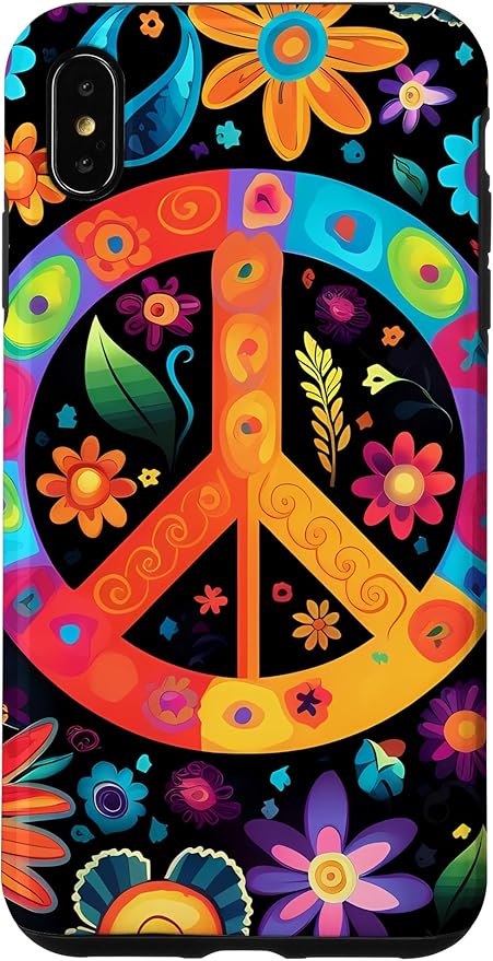 iPhone XS Max Peace Sign Hippie Floral Case