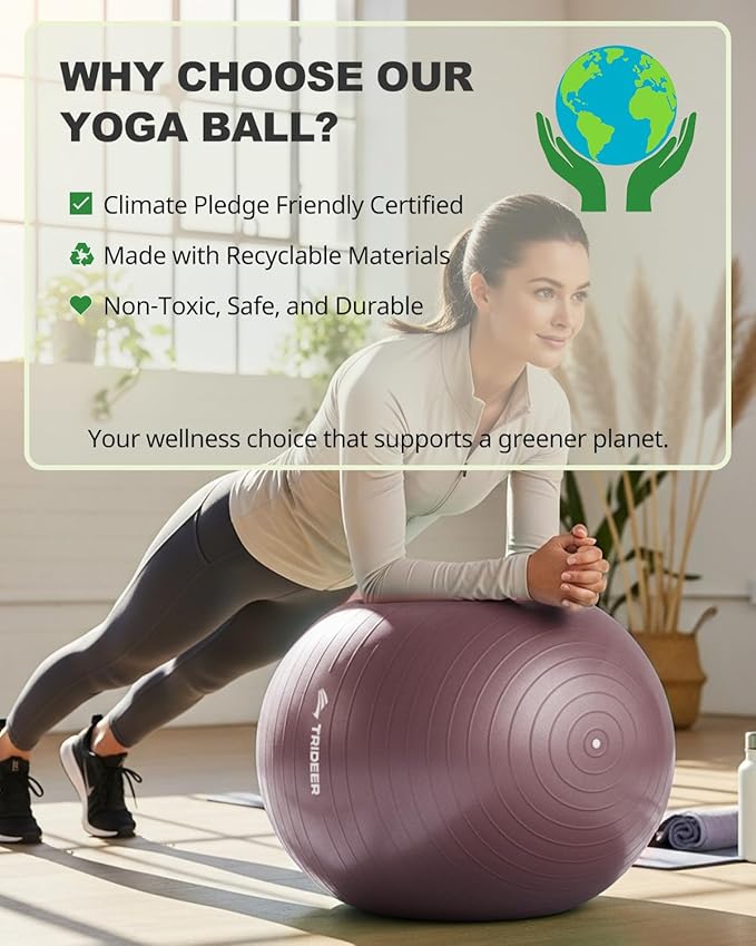 Trideer Exercise Ball Yoga Ball – Office Seating & Balance Ball Chair, Stability Ball for Pilates, Physical Therapy,Core Training & Balance Improvement & Stretching