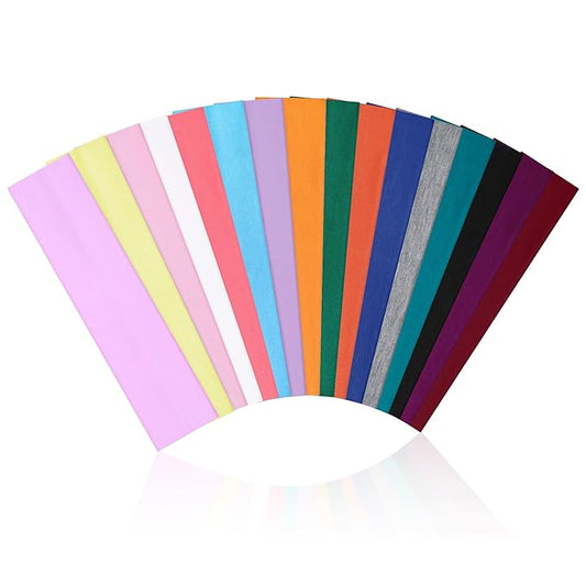 16Pcs Headbands for Women Non Slip - Stylish Sports Hair Bands for Women's Hair - Soft Cotton Cloth Stretchy Headbands for Women for Yoga, Outdoor Exercise Running