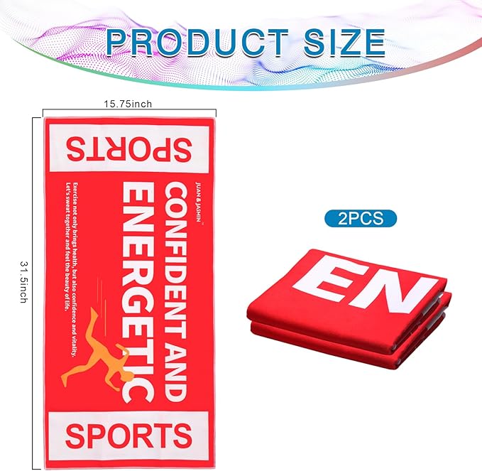 JUAN & JASMIN Microfiber Gym Towels Soft for Exercise Fitness, Sports, Workout, ODR Men & Women Quick-Drying Towels (Red)