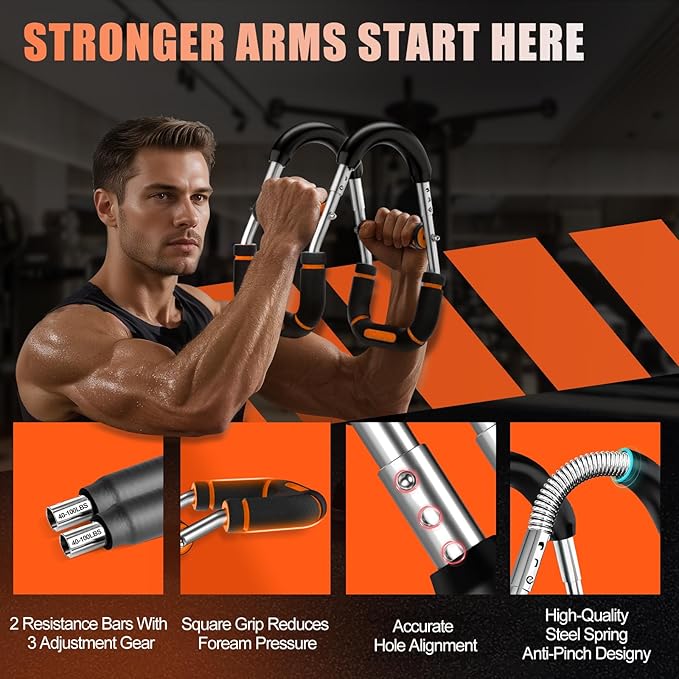2025 Pro Twister Arm Trainer, Adjustable Power Twister Bar, Chest Shoulder Arm Workout Equipment, Portable Detachable Upper Body Fitness Machine for Home & Gym