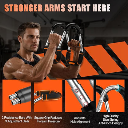 2025 Pro Twister Arm Trainer, Adjustable Power Twister Bar, Chest Shoulder Arm Workout Equipment, Portable Detachable Upper Body Fitness Machine for Home & Gym