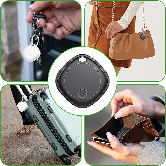 Air Tracker Tags-2 Pack, Bluetooth Tracker Works with Apple Find My APP (iOS Only), Bluetooth Air Tracker Tags and Item Locator for Keys, Bags, Luggage, Pets, Wallet, Replaceable Battery