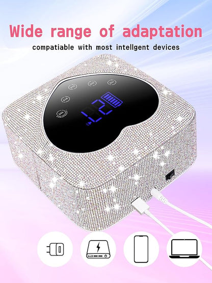 Cordless Gel Nail Lamp, Rechargeable UV LED Nail Dryer for Gel Polish with LCD Display, Auto Sensor and 5 Timer Settings Professional Gel Curing Light for All Gel Nail Polish, Manicure Tools