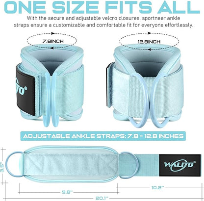 WALITO Gym Ankle Straps for Working Out - Glute Ankle Cuff Kickback Strap, Gym Cable Machine Accessories for Women Glute Leg Extensions, Hip Abductors & Lower Body Exercises Equipment
