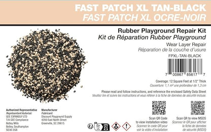 Poured-in-Place Surfacing Repair Kit Fix Rubber Playground (Tan/Black, XL)