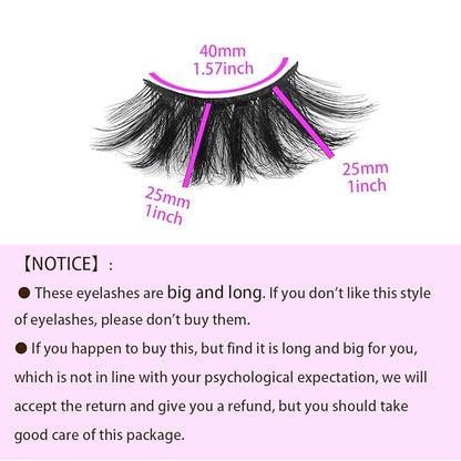 Mikiwi 25mm Faux Mink Lashes, 25mm Lashes, 6D Faux mink lashes, Faux Mink Eyelashes, Dramatic Lashes, Faux Mink Eyelashes (6D4-01)
