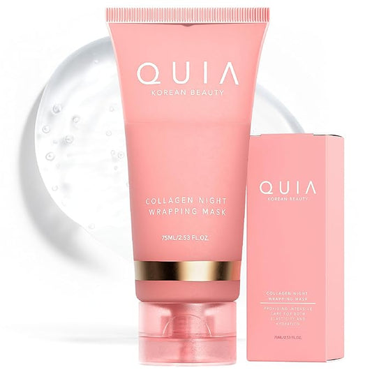 QUIA Overnight Collagen Wrapping Mask – Wake Up with Firmer, Hydrated Skin – Easy Peel-Off Formula – Korean Skincare for Radiance and Elasticity – For All Skin Types, 75ml