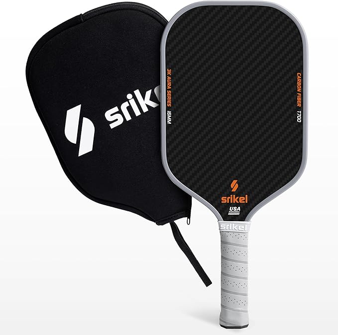 Pickleball Paddles, Raw T700 Carbon Fiber Pickleball Paddle, 16mm Power Polymer Core, Professional Rackets for Great Spin, Control & Precision Shots, USAPA Approved