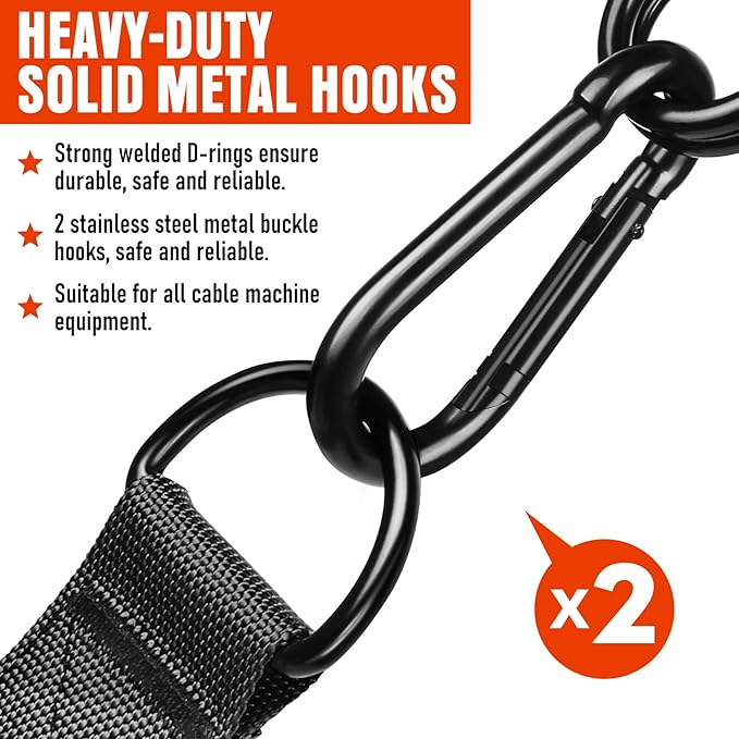 Heavy Duty Exercise Handles, Gym Cable Handles for Cable Machine Attachments, D Handle Cable Attachments, Handles for Resistance Bands, Workout Accessories, Fitness Equipment for Home Gym